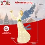 Apšviesta Kalėdų angelo dekoracija 152 cm 3D (Įvairiaspalvė) – Paveikslėlis 2
