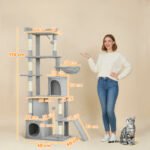170 cm aukščio kačių medis su tuneliu, urveliais ir sustiprintu pagrindu