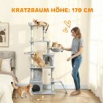 170 cm aukščio kačių medis su tuneliu, urveliais ir sustiprintu pagrindu