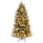 Dirbtinė Kalėdų eglutė su 8 apšvietimo režimais ir dekoracijomis 180 cm (Žalia)