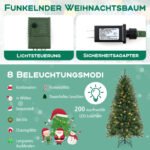 180 cm aukščio dirbtinė Kalėdų eglutė su LED apšvietimu (Žalia) – Paveikslėlis 3