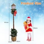 Kalėdų žibintas su LED apšvietimu ir apsnigtomis šakelėmis 187 cm (Vintažinė)