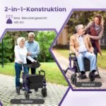 Sulankstoma vaikštynė su sėdyne ir pripučiamais ratais (Violetinė) – Paveikslėlis 5