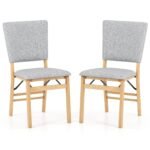 2 sulankstomos valgomojo kėdės su paminkštintu sėdimuoju paviršiumi (Pilka)