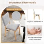 Valgomojo kėdės su paminkštintu sėdimuoju paviršiumi 2 vnt (Pilka) – Paveikslėlis 5