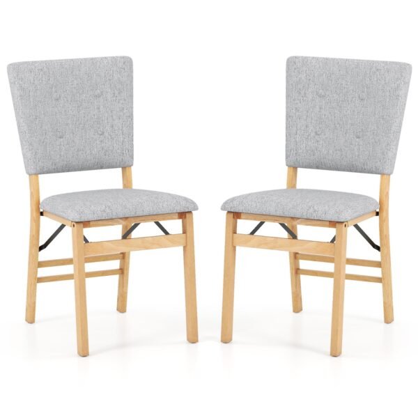 2 sulankstomos valgomojo kėdės su paminkštintu sėdimuoju paviršiumi (Pilka)