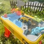 Smėlio ir vandens stalas statybų tema su 4 mašinėlėmis – Paveikslėlis 5