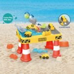 Smėlio ir vandens stalas statybų tema su 4 mašinėlėmis – Paveikslėlis 7