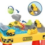 Smėlio ir vandens stalas statybų tema su 4 mašinėlėmis – Paveikslėlis 8