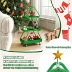 Kalėdų eglutės formos mobilus sandėliavimo vežimėlis (Žalia) – Paveikslėlis 4