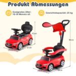 Mercedes-Benz stumiama mašinėlė su stūmimo rankena (Raudona) – Paveikslėlis 2