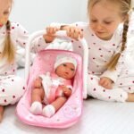 5 cm kūdikio lėlės rinkinys su rožine nešyne