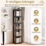 Besisukanti knygų lentyna su skaidriomis sienelėmis (Juoda) – Paveikslėlis 4