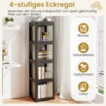 Pasukama knygų lentyna su skaidriais skyriais (Juoda) – Paveikslėlis 4