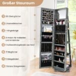 Pasukama papuošalų spintelė su viso kūno veidrodžiu (Vintažinė) – Paveikslėlis 3