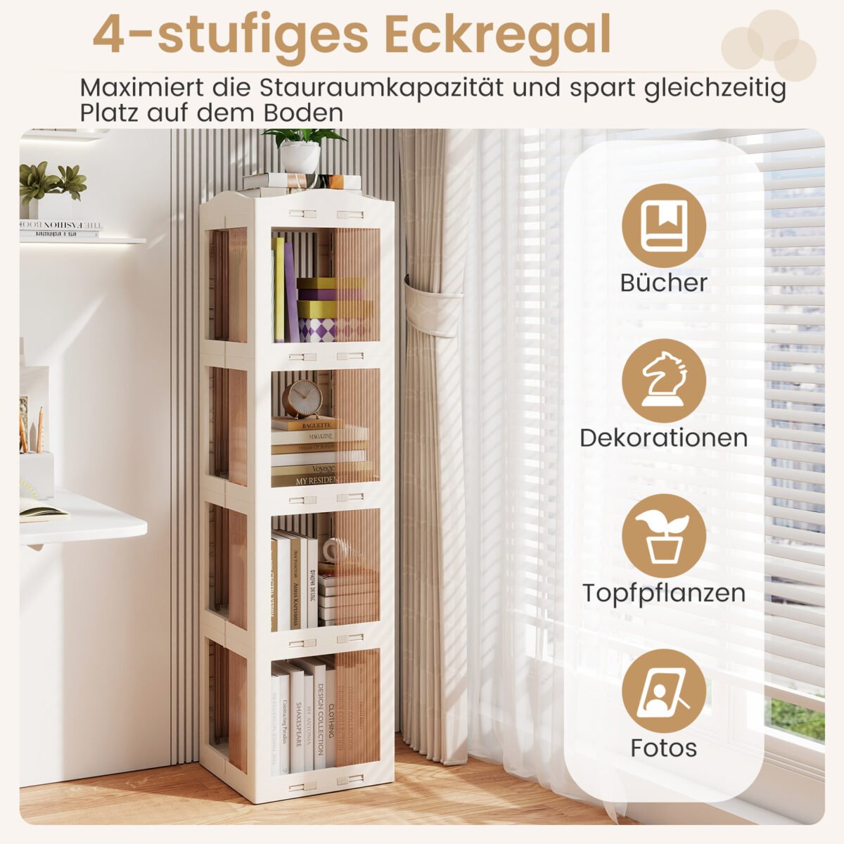 Pasukama knygų lentyna (Balta) – Paveikslėlis 4