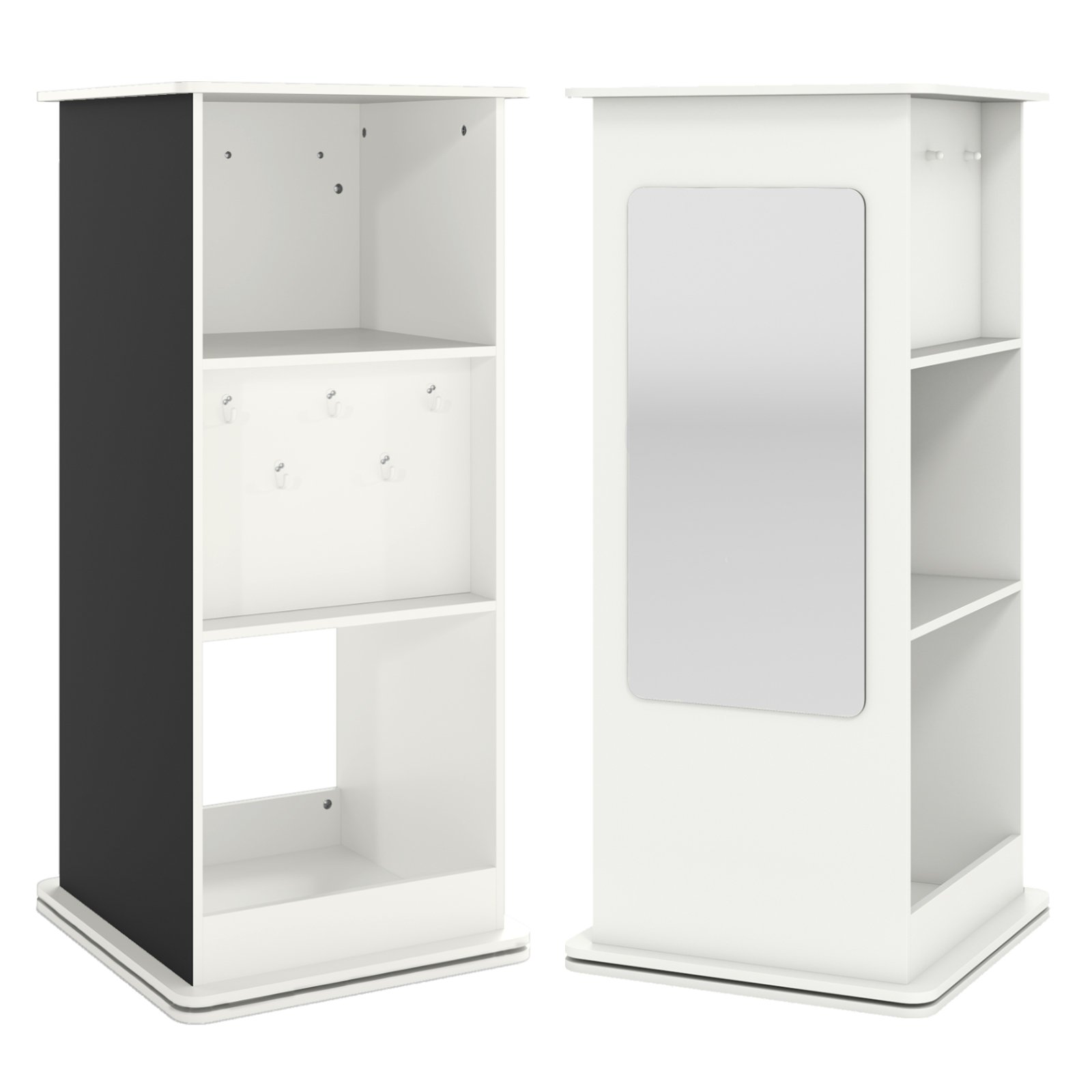 360° Pasukama vaikiška lentyna su piešimo lenta ir veidrodžiu (Balta)