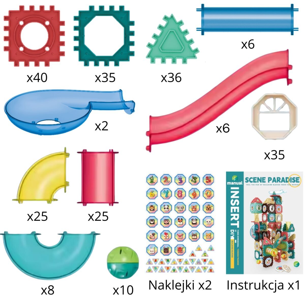 3D konstruktorius rutuliukų trasai, 228 detalės – Paveikslėlis 4