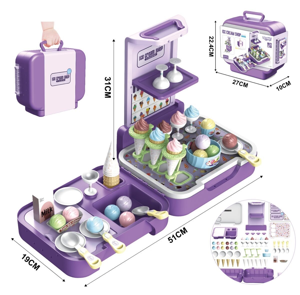 3in1 ledų lagaminėlis, 62 dalių – Paveikslėlis 13