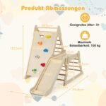 Žaidimų ir laipiojimo rinkinys su kopėčiomis ir čiuožykla (Natūrali)