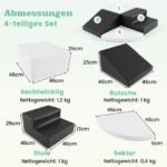 4 dalių putplasčio blokelių rinkinys laipiojimui ir žaidimams (Juoda ir balta)