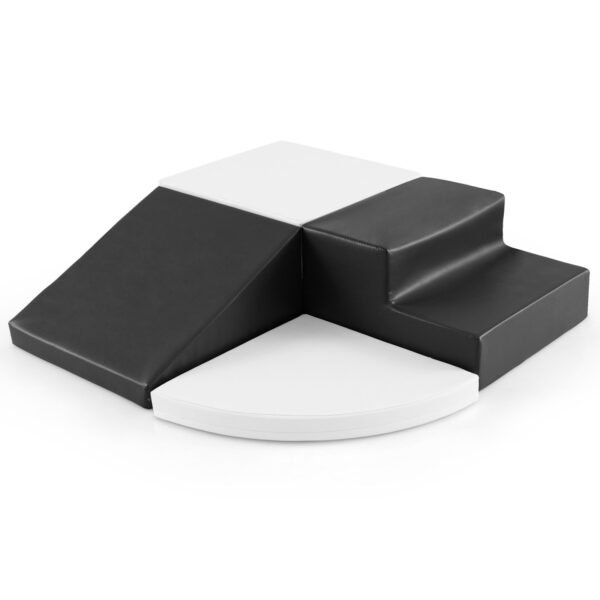 4 dalių putplasčio blokelių rinkinys laipiojimui ir žaidimams (Juoda ir balta)