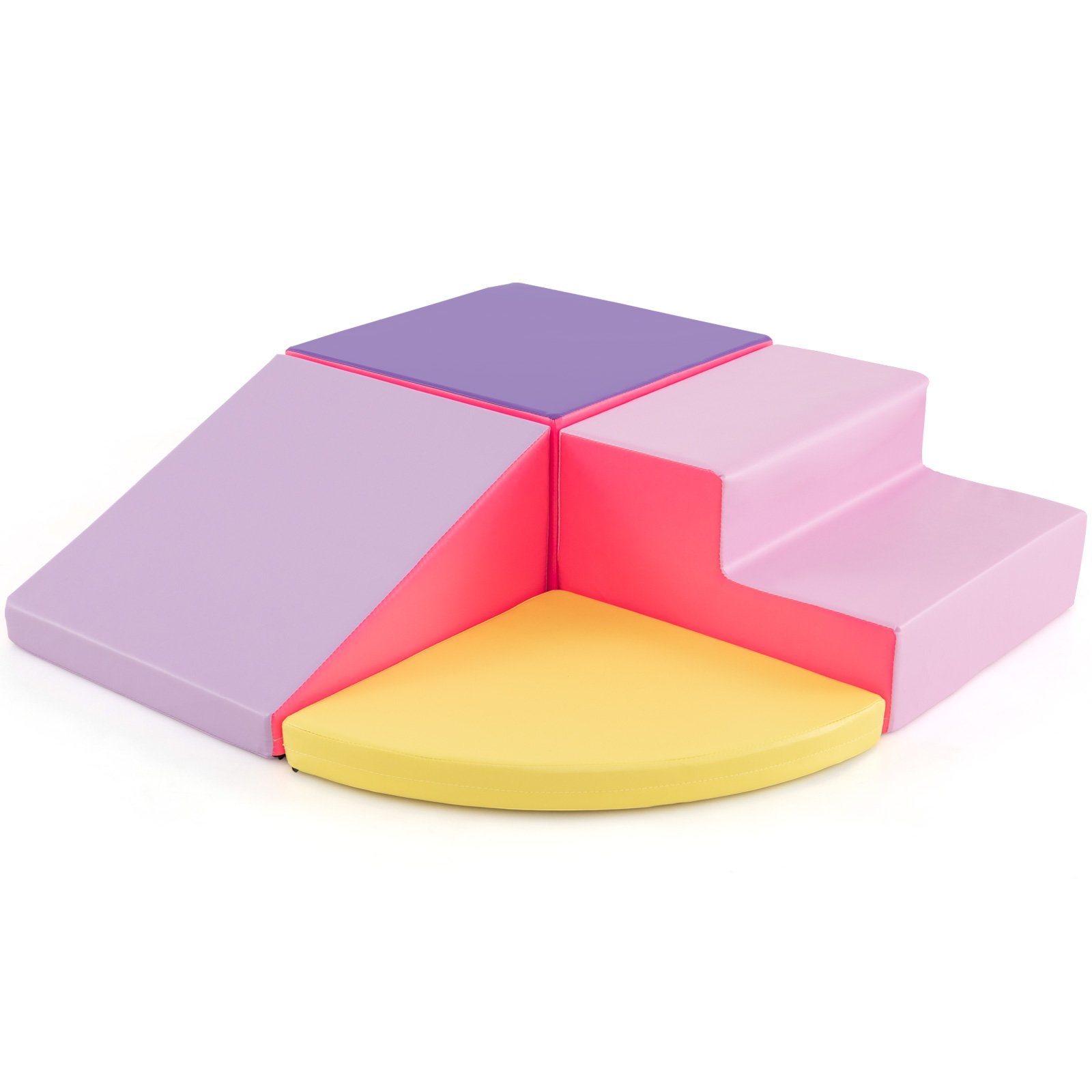 4 dalių putplasčio laipiojimo ir čiuožimo blokelių rinkinys (Rožinė)