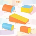 5 dalių minkštų putų kaladėlių rinkinys laipiojimui ir čiuožimui (Oranžinė) – Paveikslėlis 2