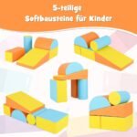 5 dalių minkštų putų kaladėlių rinkinys laipiojimui ir čiuožimui (Oranžinė) – Paveikslėlis 3