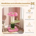 69 cm aukščio kačių draskyklė su pliušine sėdyne ir sizalio stulpu (Rožinė) – Paveikslėlis 3