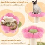 69 cm aukščio kačių draskyklė su pliušine sėdyne ir sizalio stulpu (Rožinė) – Paveikslėlis 5