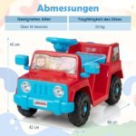 Vaikiškas elektromobilis su garso efektais ir daiktadėže 6V (Raudona) – Paveikslėlis 2