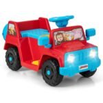 6V vaikiškas automobilis su garso efektais ir daiktadėže (Raudona)