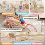 8-in-1 Medinis vidaus laipiojimo rėmas vaikams su reguliuojama čiuožykla – Paveikslėlis 4