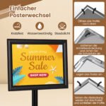 A4 informaciniai stovai su reguliuojamu aukščiu ir tvirtu metaliniu rėmu 2 vnt (Juoda) – Paveikslėlis 4