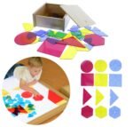 Akrilo permatomos geometrinės figūros spalvų maišymui