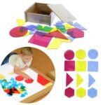 Akrilo permatomos geometrinės figūros spalvų maišymui