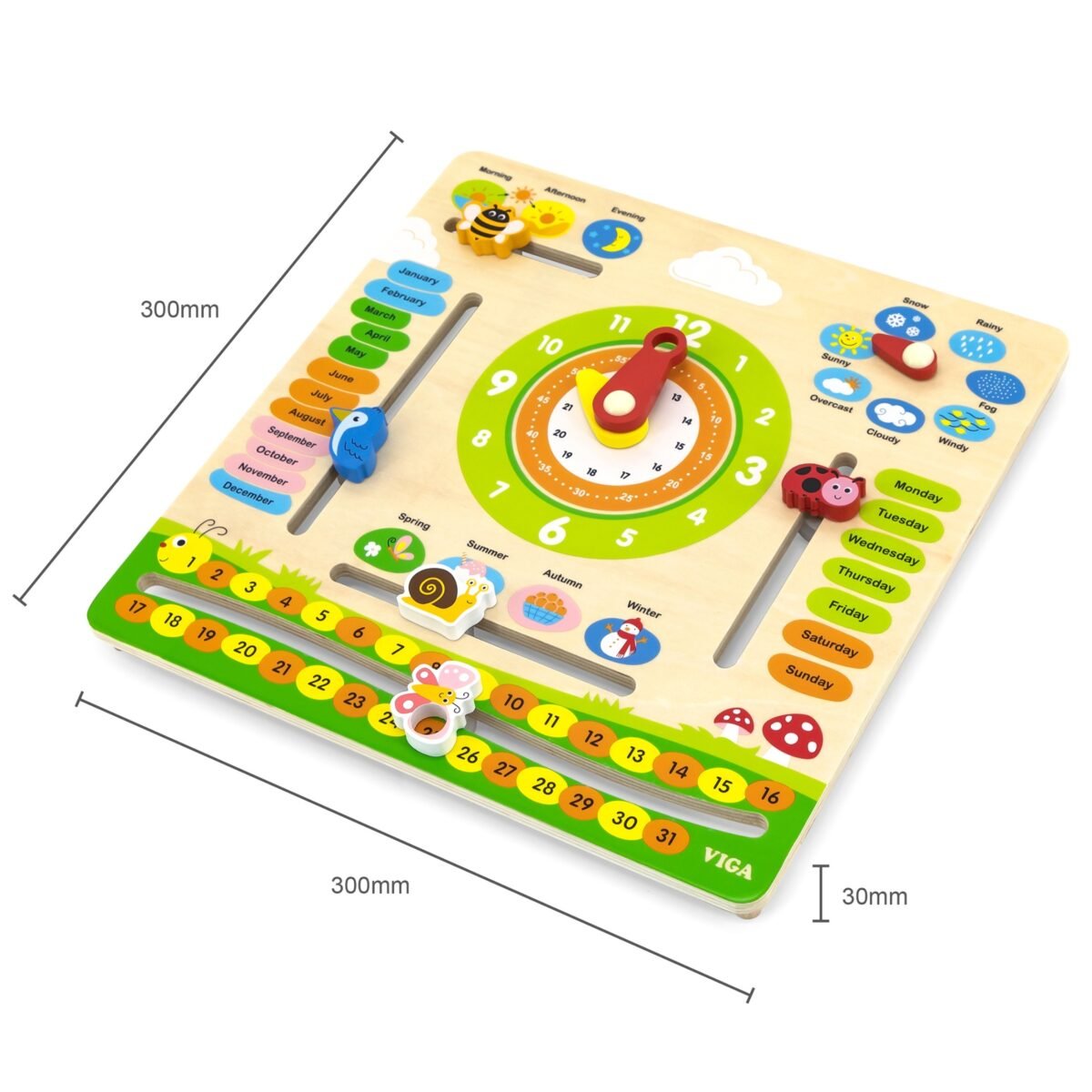 Angliškas medinis mokomasis kalendorius – Paveikslėlis 2