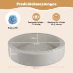 Apvalus kamuoliukų baseinas su dirbtinės odos užvalkalu Ø105 cm (Pilka) – Paveikslėlis 2