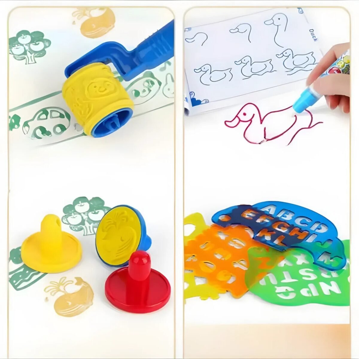 Apvalus vandens piešimo kilimėlis su pasaulio žemėlapiu ir gyvūnais – Paveikslėlis 4