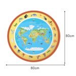 Apvalus vandens piešimo kilimėlis su pasaulio žemėlapiu ir gyvūnais – Paveikslėlis 5