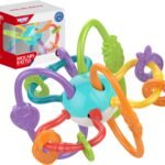 Atšaldomas sensorinis kramtukas-barškutis su lanksčiais vamzdeliais