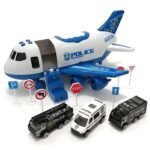 Policijos lėktuvas-transporteris su 3 mašinėlėmis ir kelio ženklais