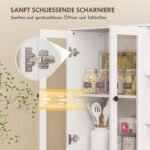 Aukšta virtuvės spinta su stiklinėmis durelėmis ir atviromis nišomis – Paveikslėlis 6