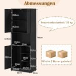 Aukšta virtuvės spintelė su darbastaliu ir įvairiomis saugojimo zonomis (Juoda) – Paveikslėlis 5