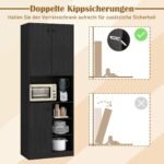 Aukšta virtuvės spintelė su darbastaliu ir įvairiomis saugojimo zonomis (Juoda) – Paveikslėlis 3