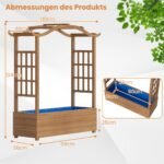 Aukštas gėlynas vazonams ir vijokliniams augalams su grotelėmis ir kabinamu stogeliu (Ruda) – Paveikslėlis 2