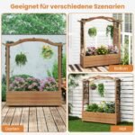 Aukštas gėlynas vazonams ir vijokliniams augalams su grotelėmis ir kabinamu stogeliu (Ruda) – Paveikslėlis 4