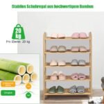 Batų lentyna iš bambuko medienos 5 lentynų (Natūrali)