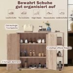 Batų spintelė su 2 durelėmis ir reguliuojamomis atviromis lentynomis (Natūrali) – Paveikslėlis 4